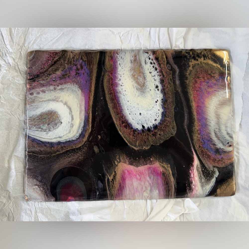 Beautiful, rich, custom resin tray.